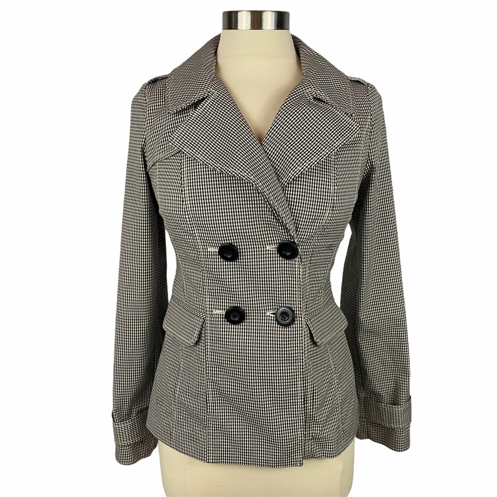 HALOGEN by Nordstrom Plaid Double-Breasted Blazer XS